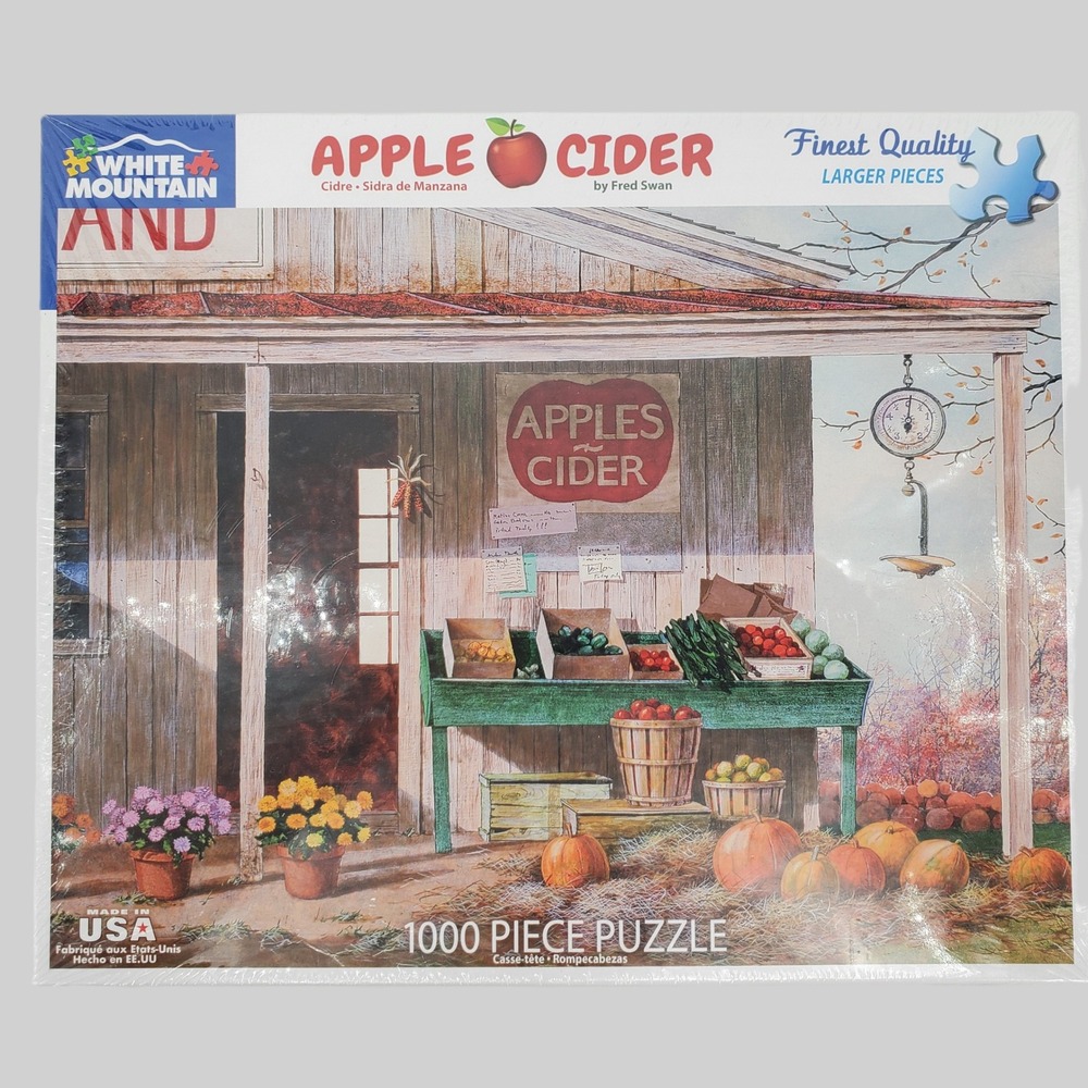 White Mountain Puzzles Apple Cider 1000 Piece Jigsaw Puzzle Fred Swan‎ 1702 New